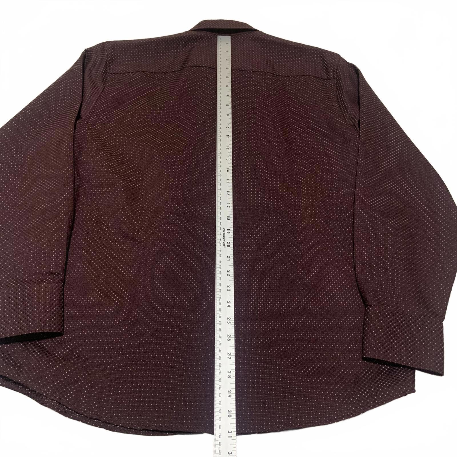 Calvin Klein VTG 90s Calvin Klein Burgundy Polka Dot Dress Shirt Size US L / EU 52-54 / 3 - 2 Thumbnail