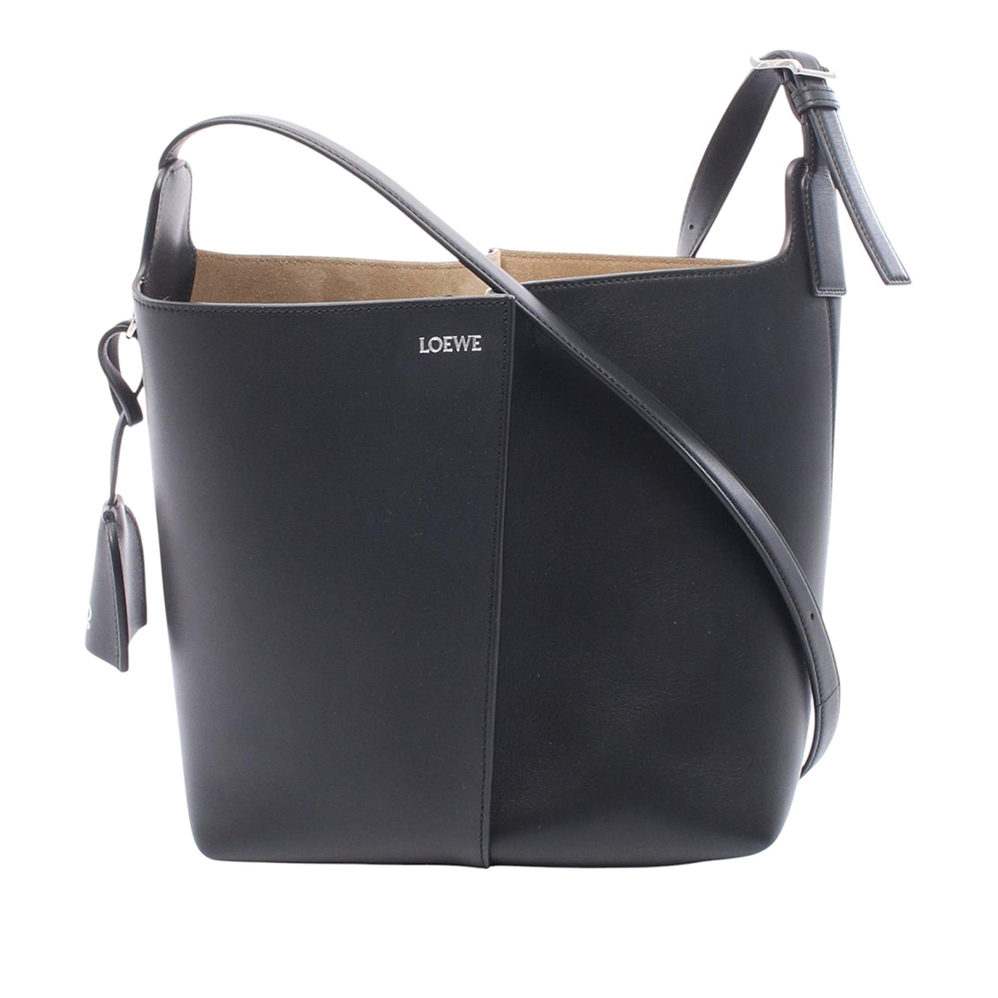 Calfskin Bilbao Bucket Bag in Black, Women's