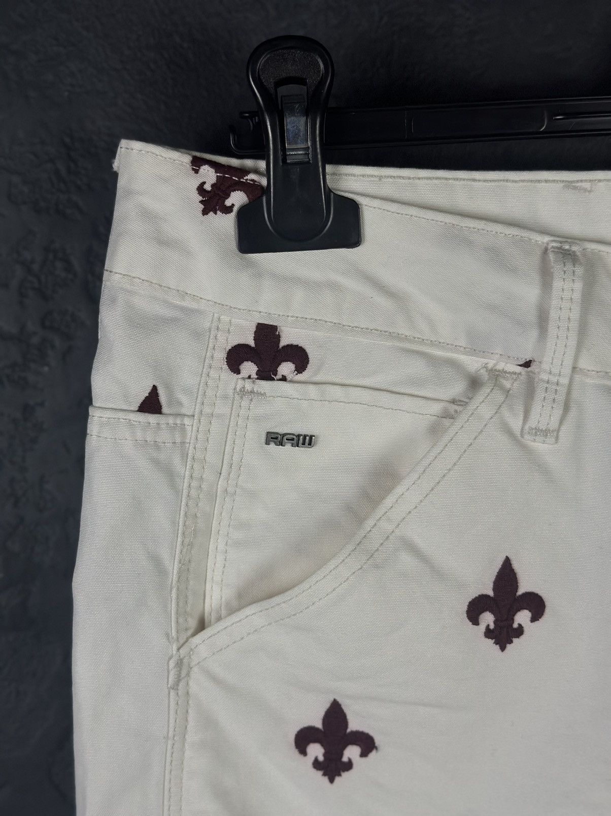 Designer × G-Star × Pharrell G-star By Pharrell Williams Fleur De Lys Print Denim Size US 29 - 4 Thumbnail