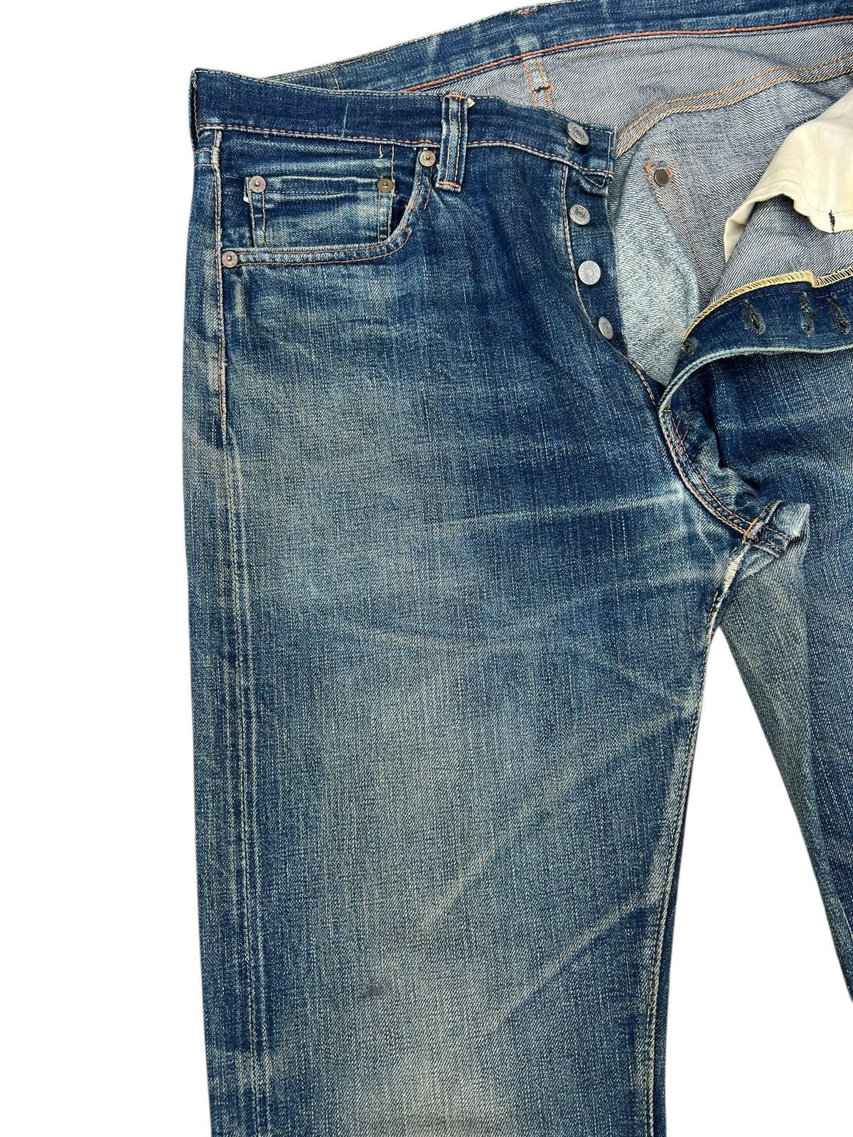 Full Count & Co. Trashed VTG Full Count Aging Dirty Mud Denim Selvedge Jeans Size US 32 / EU 48 - 8 Thumbnail