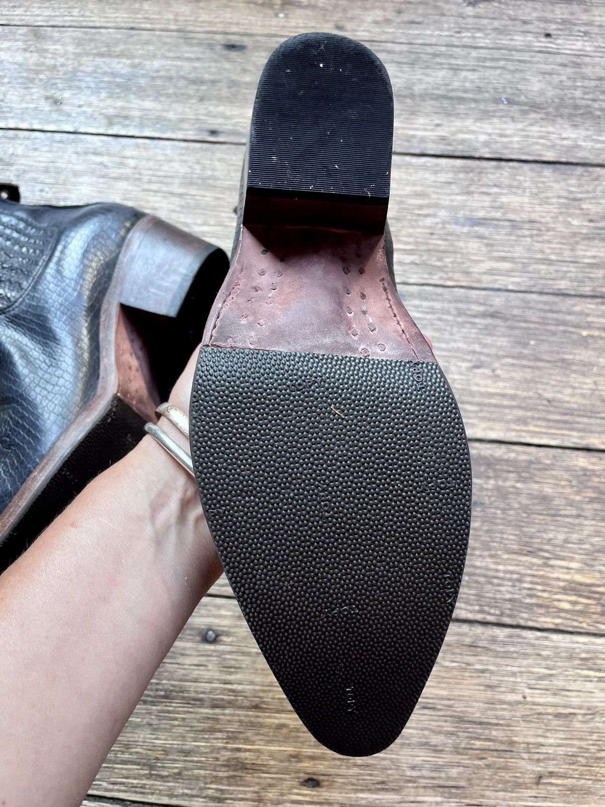 FREEBIRD Freebird by Steven Croc Embossed Western Chelsea Boots Black Size US 8.5 / IT 38.5 - 6 Thumbnail