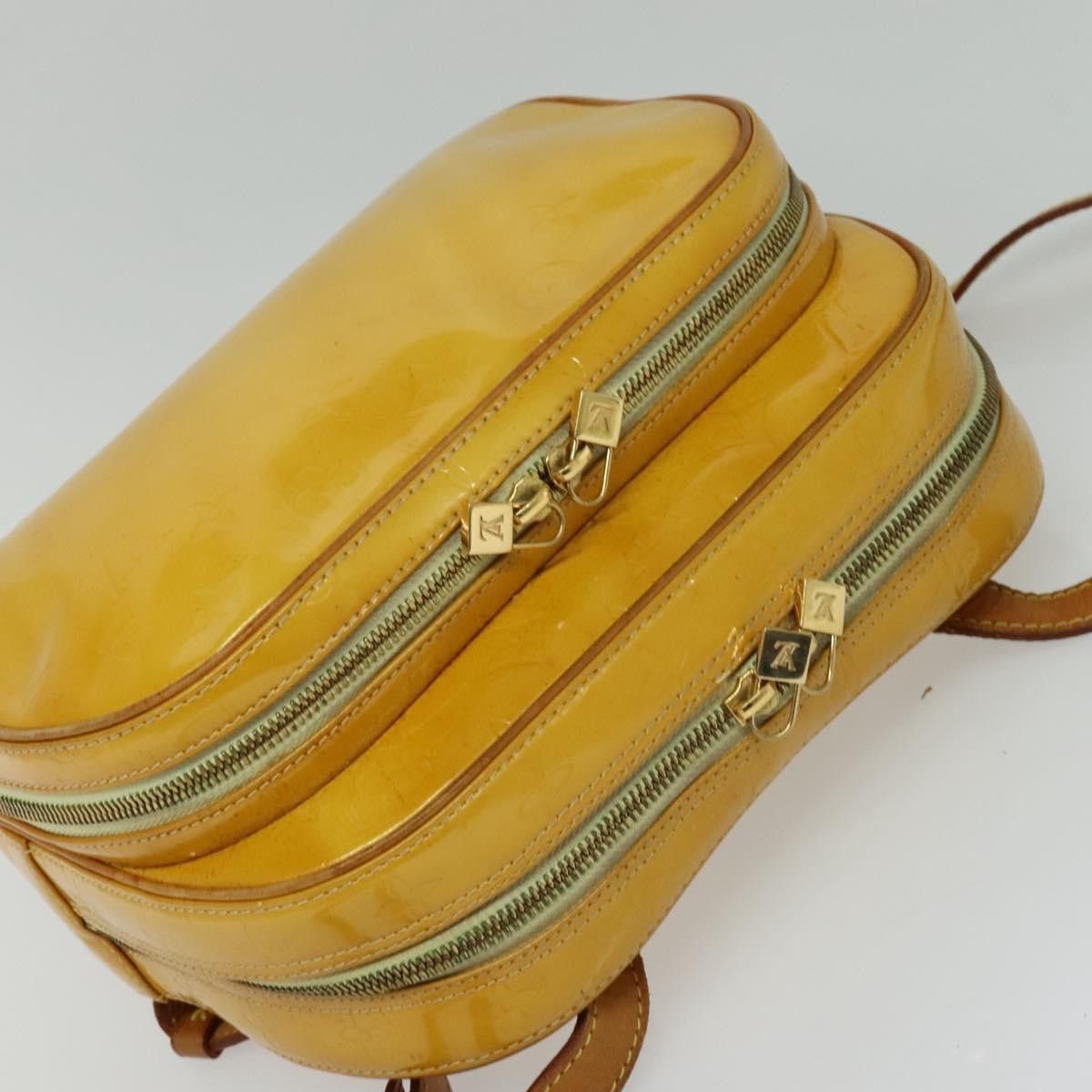 Louis Vuitton LOUIS VUITTON Monogram Vernis Marley Backpack Yellow M91040 Size ONE SIZE - 6 Thumbnail