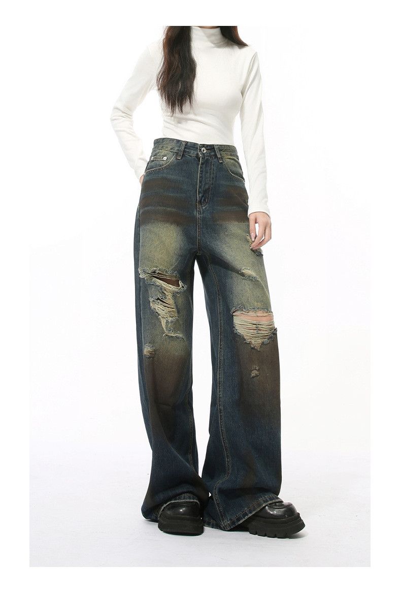 Japanese Brand × Jean American high street distressed ripped jeans casual Size US 32 / EU 48 - 3 Thumbnail