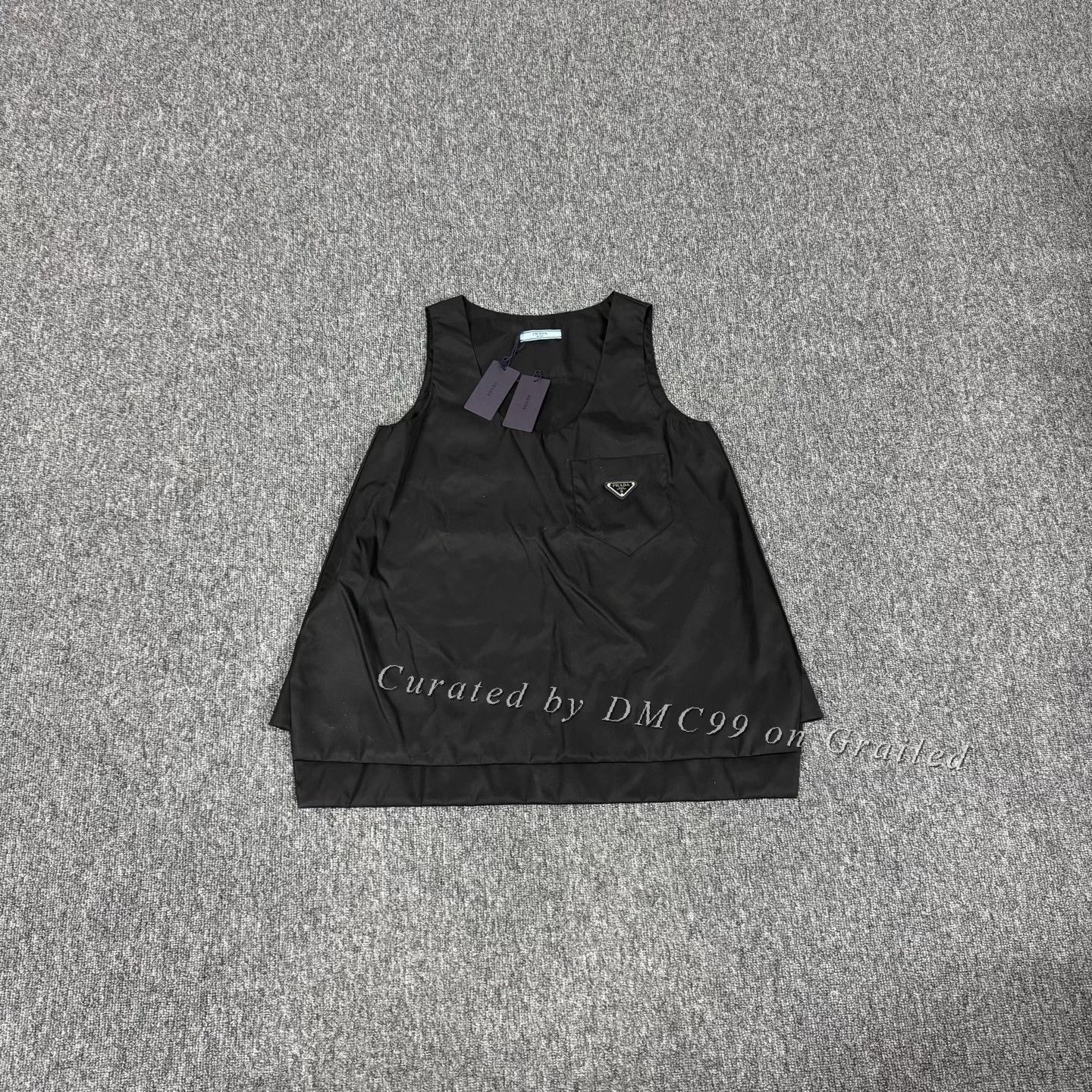 Prada Prada Black Triangle Logo Nylon Sleeveless Top Size US S / EU 44-46 / 1 - 1 Thumbnail