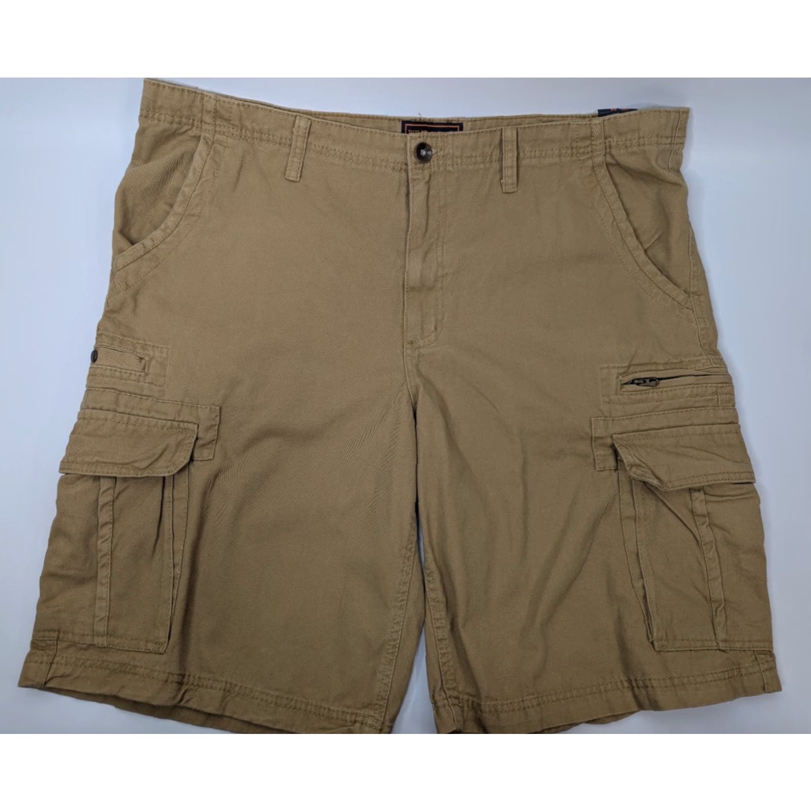 Camel Wear First Cargo Shorts Men 44 Desert Camel Flat Front Pockets Outdoors Hiking Casual Spring Summer Cotton Tan Cargo Pocket Regular Mens Size US 44 / EU 60 - 2 Thumbnail