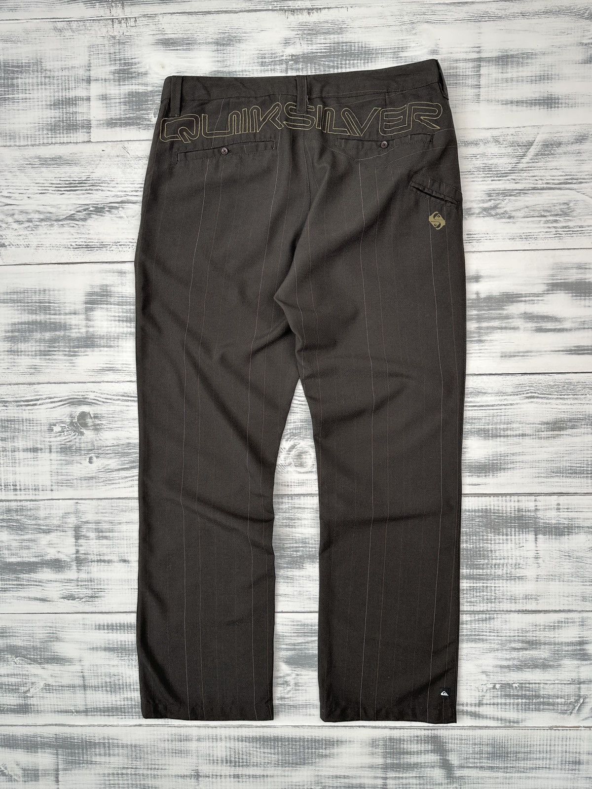 Quiksilver QUIKSILVER Big Embroidered Logo Striped Brown Pants Men’s 34 Size US 34 / EU 50 - 1 Thumbnail