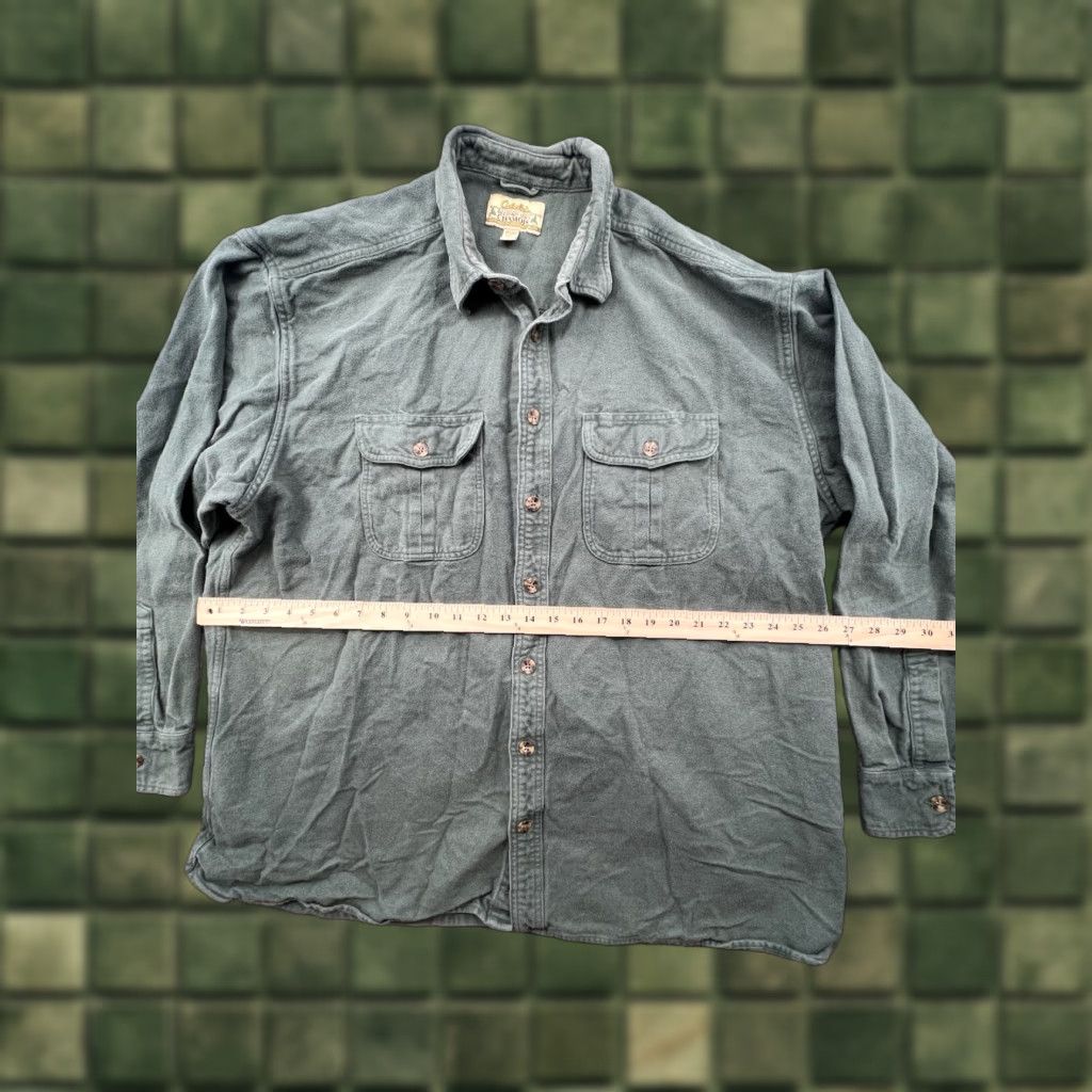 Vintage Cabela's Deerskin Soft Chamois Green Men's Button Up Shirt 2XL Outdoor Wear Shirt Men Green 90s Classic Outdoor Size US XXL / EU 58 / 5 - 1 Thumbnail