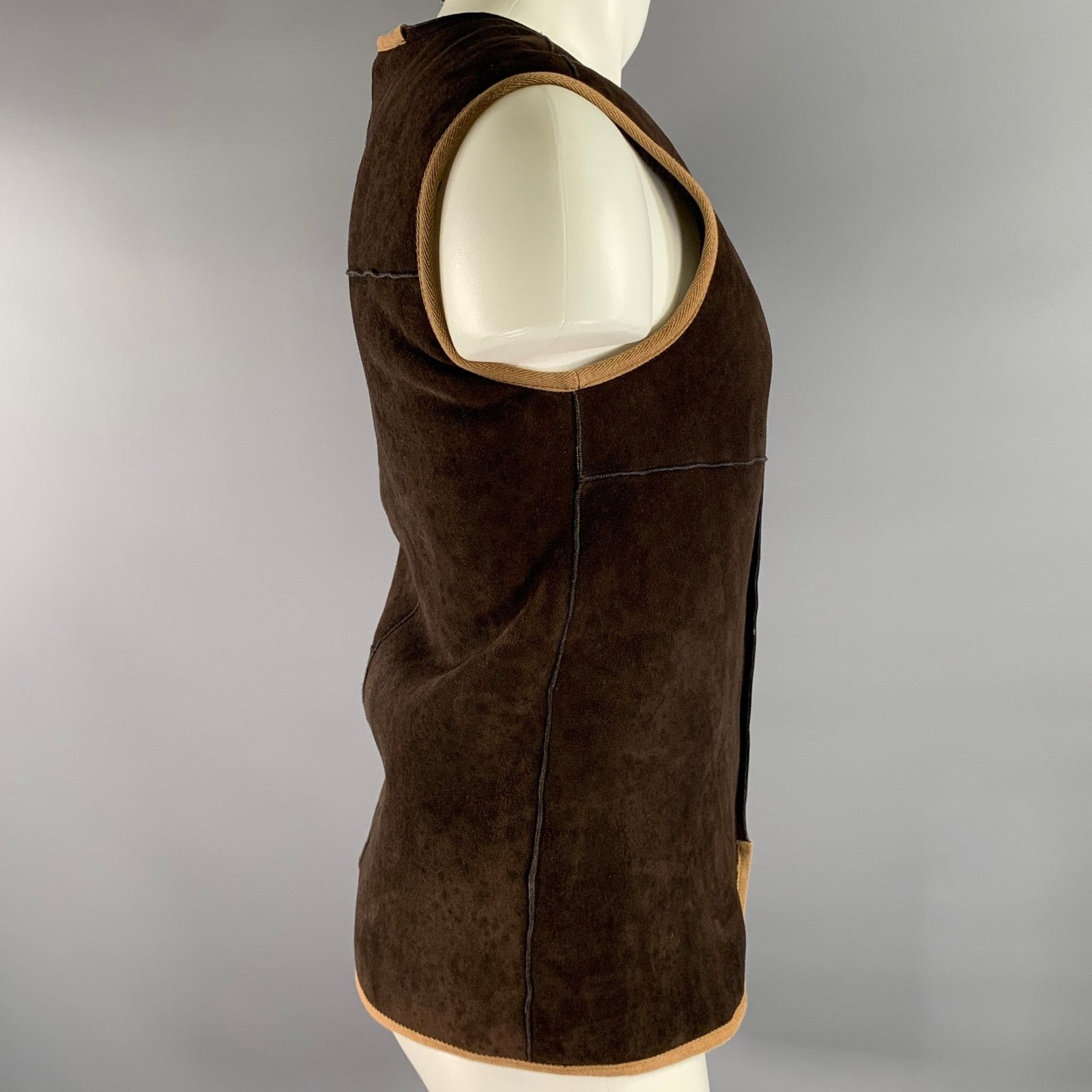 Maison Margiela MAISON MARTIN MARGIELA Brown Reversible Shearling Zip Vest Size US M / EU 48-50 / 2 - 5 Thumbnail