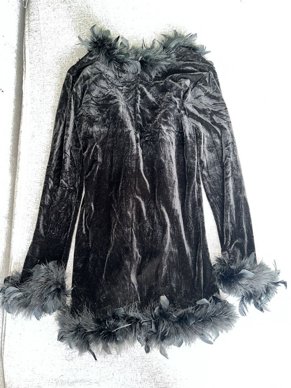 Ann Demeulemeester RARE velvet feather trim cardigan 🪶 Size M / US 6-8 / IT 42-44 - 5 Thumbnail