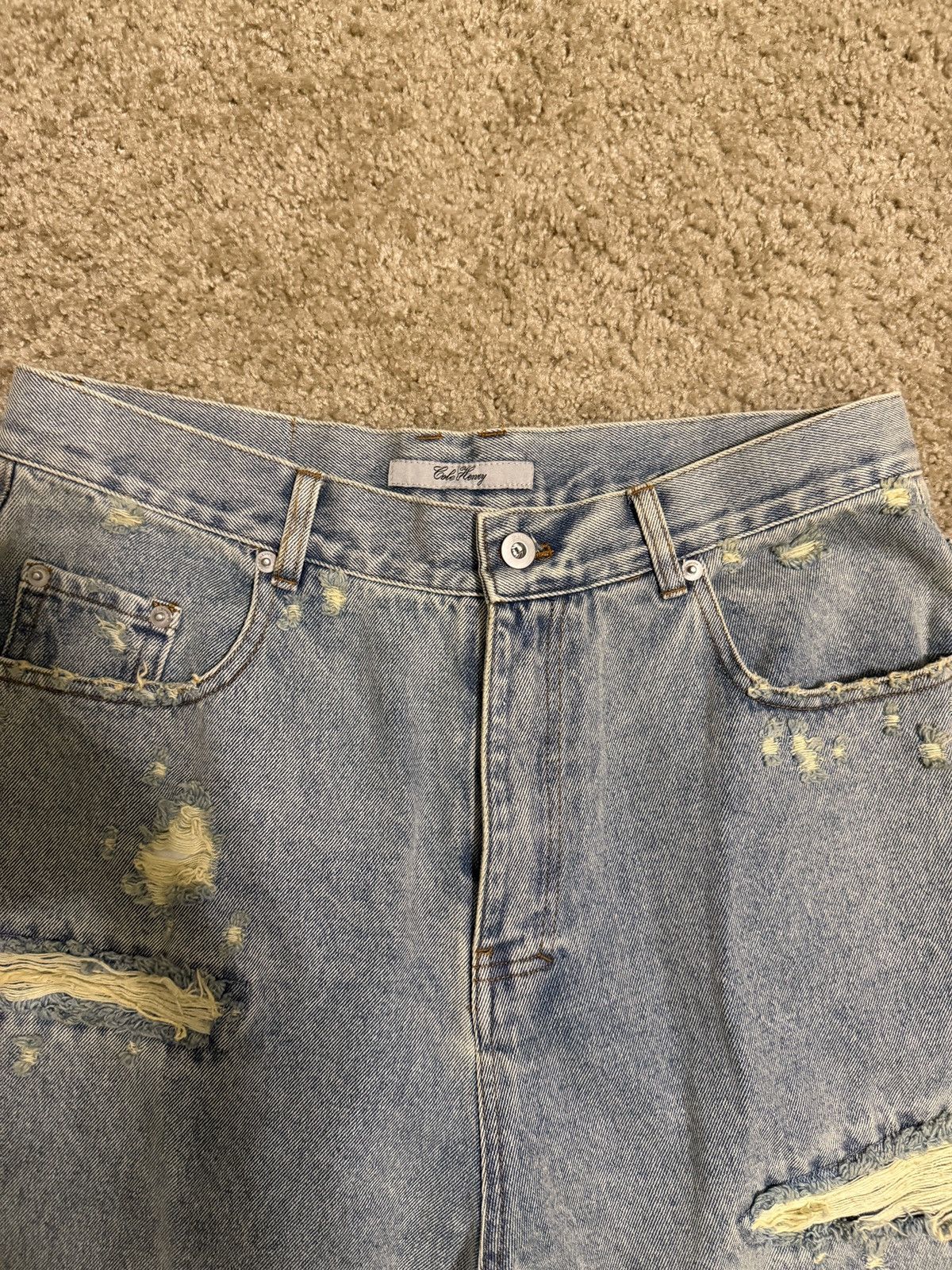 Other Cole Henry Washed Distressed Denim Jeans Faded Blue BAGGY Size US 34 / EU 50 - 4 Thumbnail