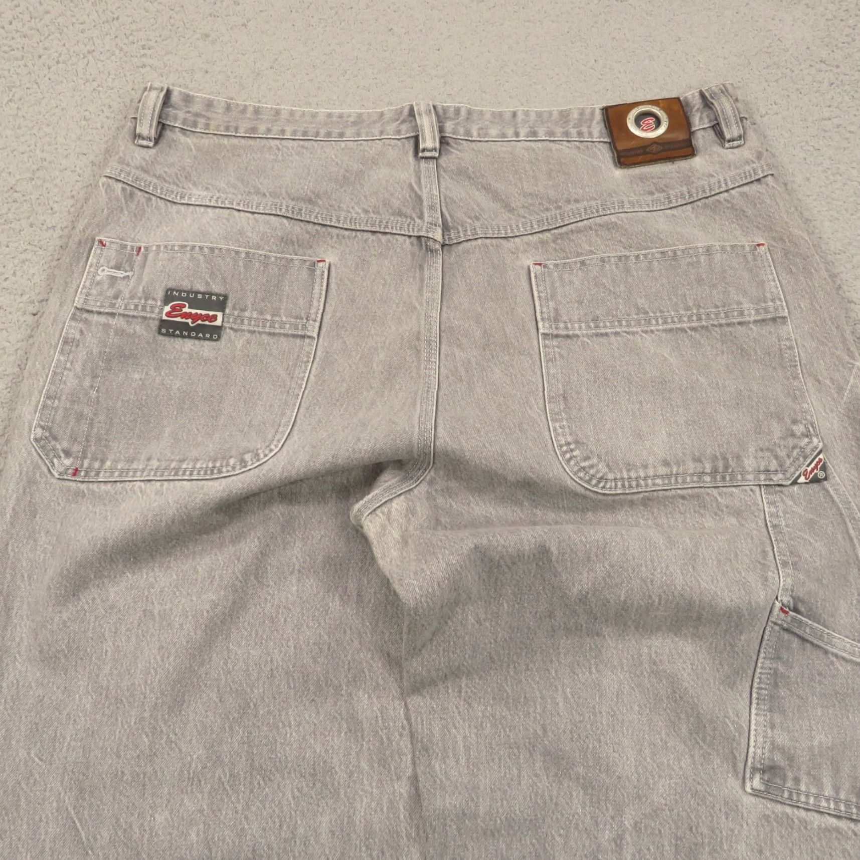 Enyce VINTAGE ENYCE Baggy Jeans Men 90s 40" 10" Leg Opening Wide-Leg 5-Pocket Denim Cotton Gray Regular Size: 40 Mens Size US 40 / EU 56 - 5 Thumbnail