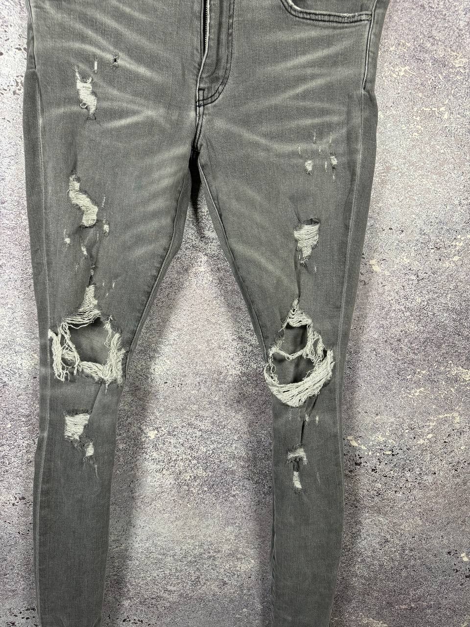 Amiri Amiri MX1 Jean Gray Distressed Skinny Women's Size 30 Size 30" / US 8 / IT 44 - 4 Thumbnail