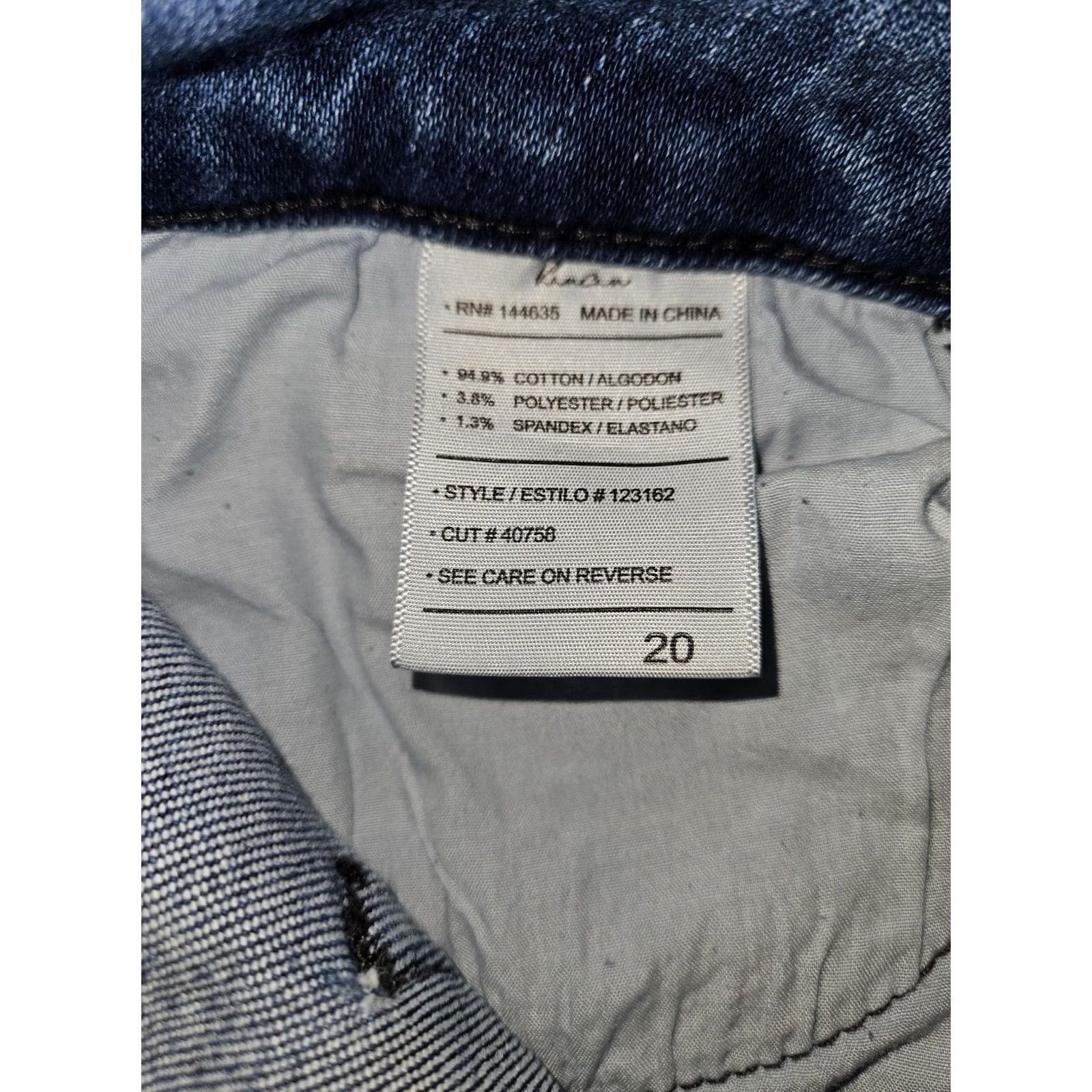 Vintage KanCan Jeans Womens 20 Blue Medium Wash Skinny High Rise Distressed Raw Hem Denim Plus Size 5-Pocket Pockets Stretch Jeans Mens? Size 42" / US 20 - 3 Thumbnail