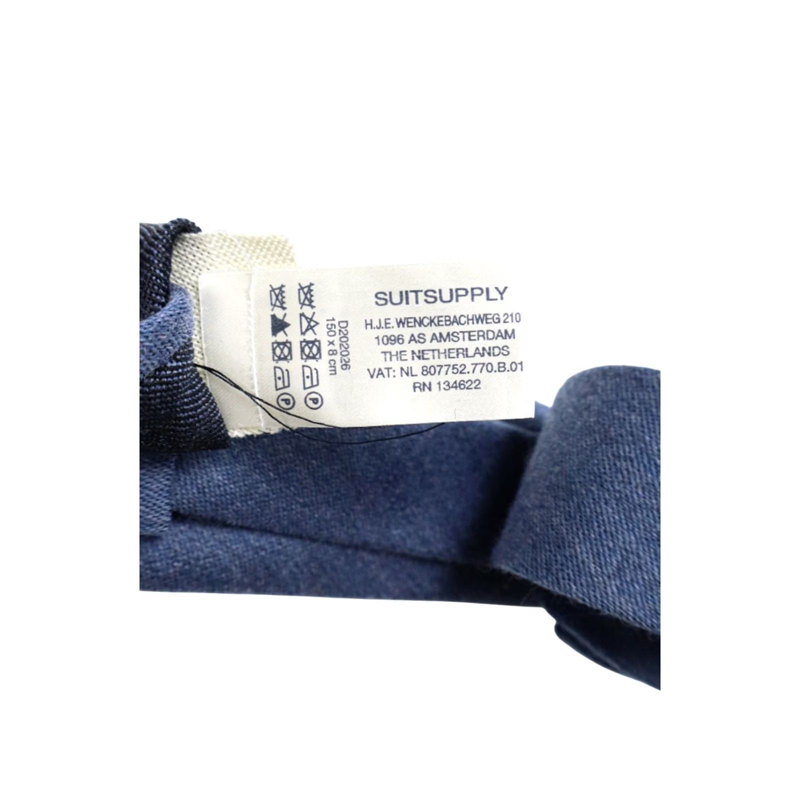 Suitsupply Suitsupply Tie Men's 150 x 8 CM Silk & Wool Pointed Classic Blue Tie Size ONE SIZE - 7 Thumbnail
