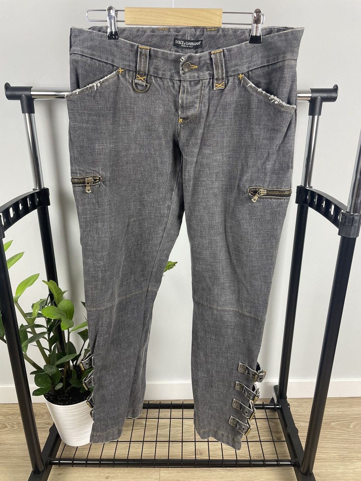 Dolce & Gabbana Dolce Gabbana denim Raw aw2002 Distressed Cargo Biker Laces Size 33" - 7 Thumbnail