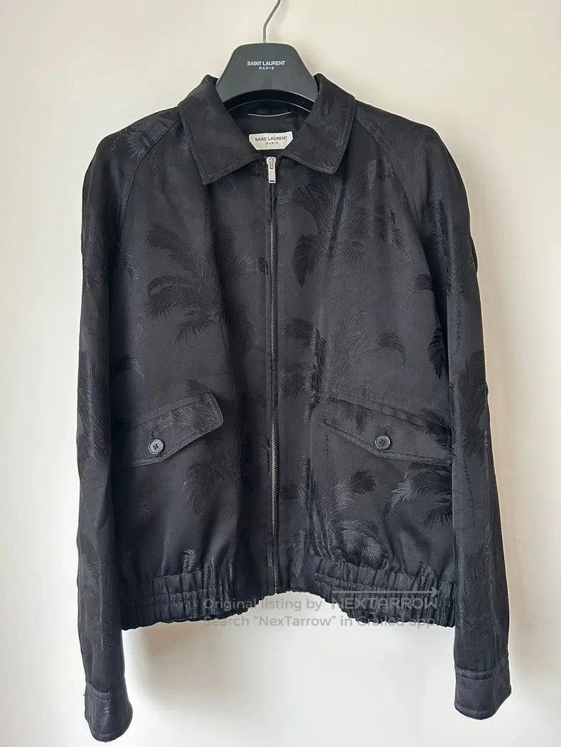 Saint Laurent Paris Saint Laurent Black Silk Palm Tree Embroidered Jacket Size US XL / EU 56 / 4 - 1 Thumbnail