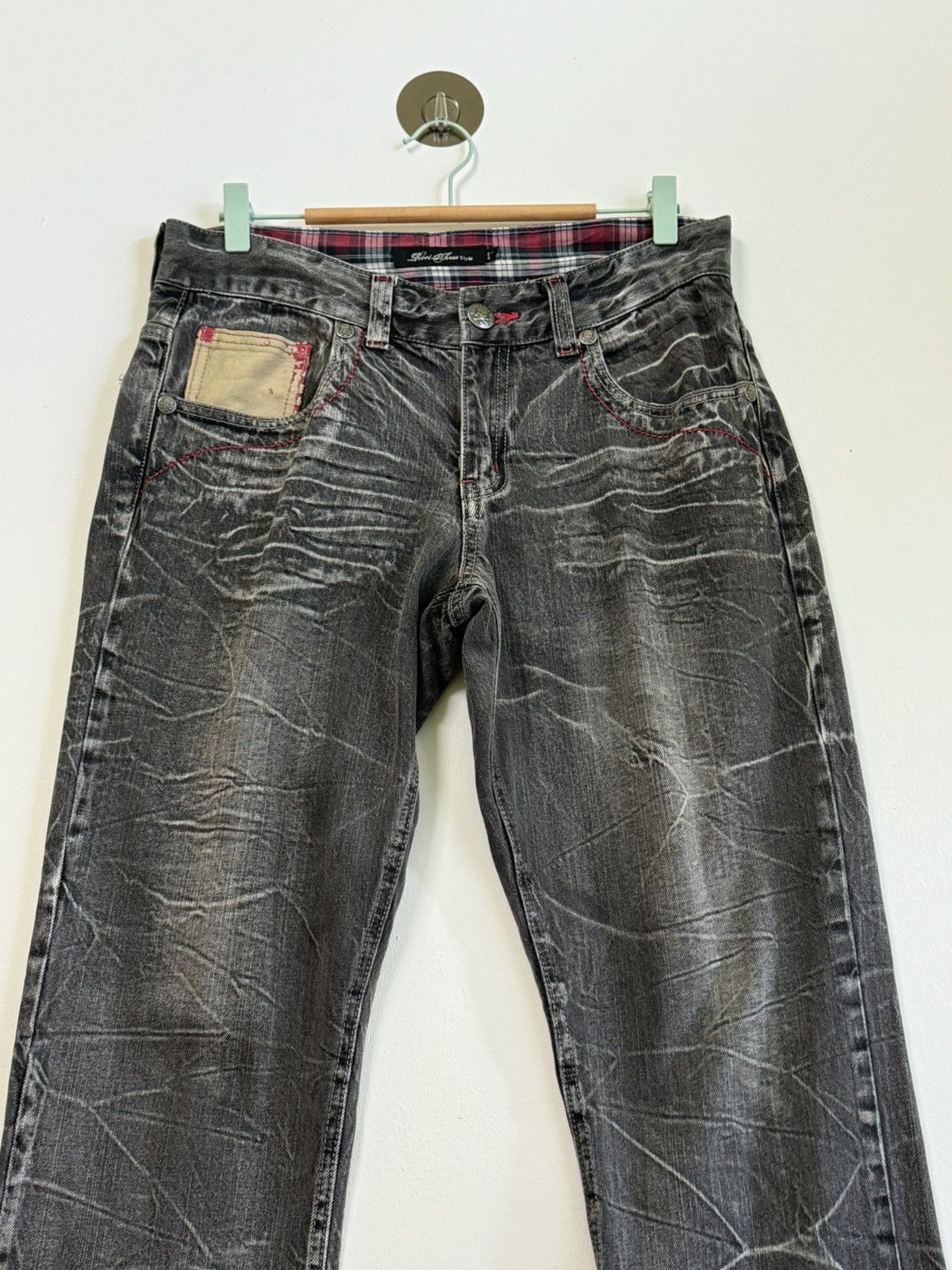 If Six Was Nine × Japanese Brand × Le Grande Bleu (L.G.B.) ROOT THREE CLAWS MARK DISTRESSED THUNDERS DENIM Size US 31 - 3 Thumbnail
