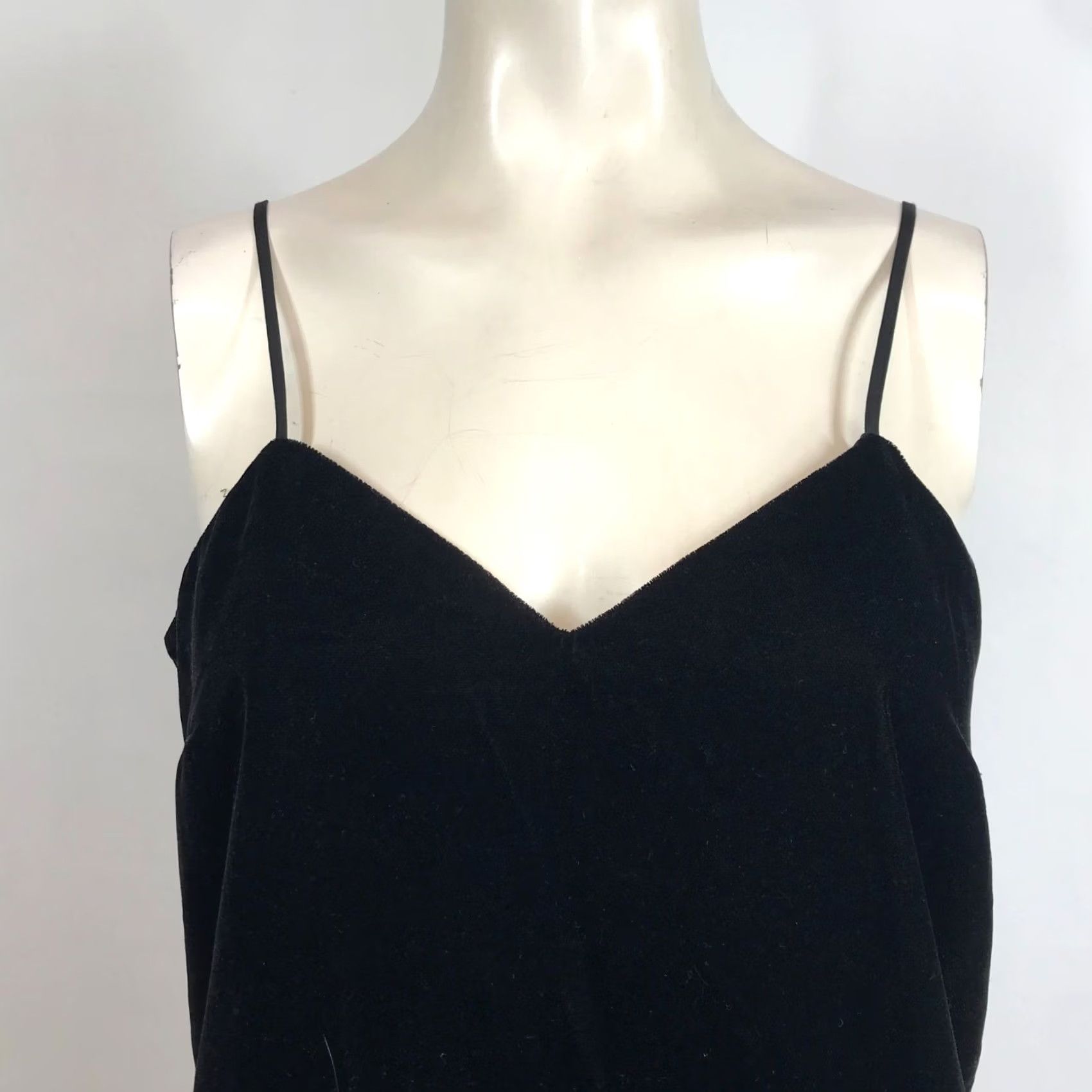 J.Crew J. CREW Womens 4 Black Spaghetti Strap V Neck Polyester Tank Size S / US 4 / IT 40 - 2 Thumbnail