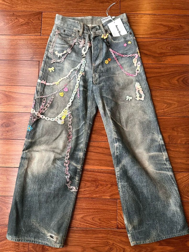 Acne Studios Acne Studios Candy chain 3D printed loose low-waisted wide Size 31" - 3 Thumbnail