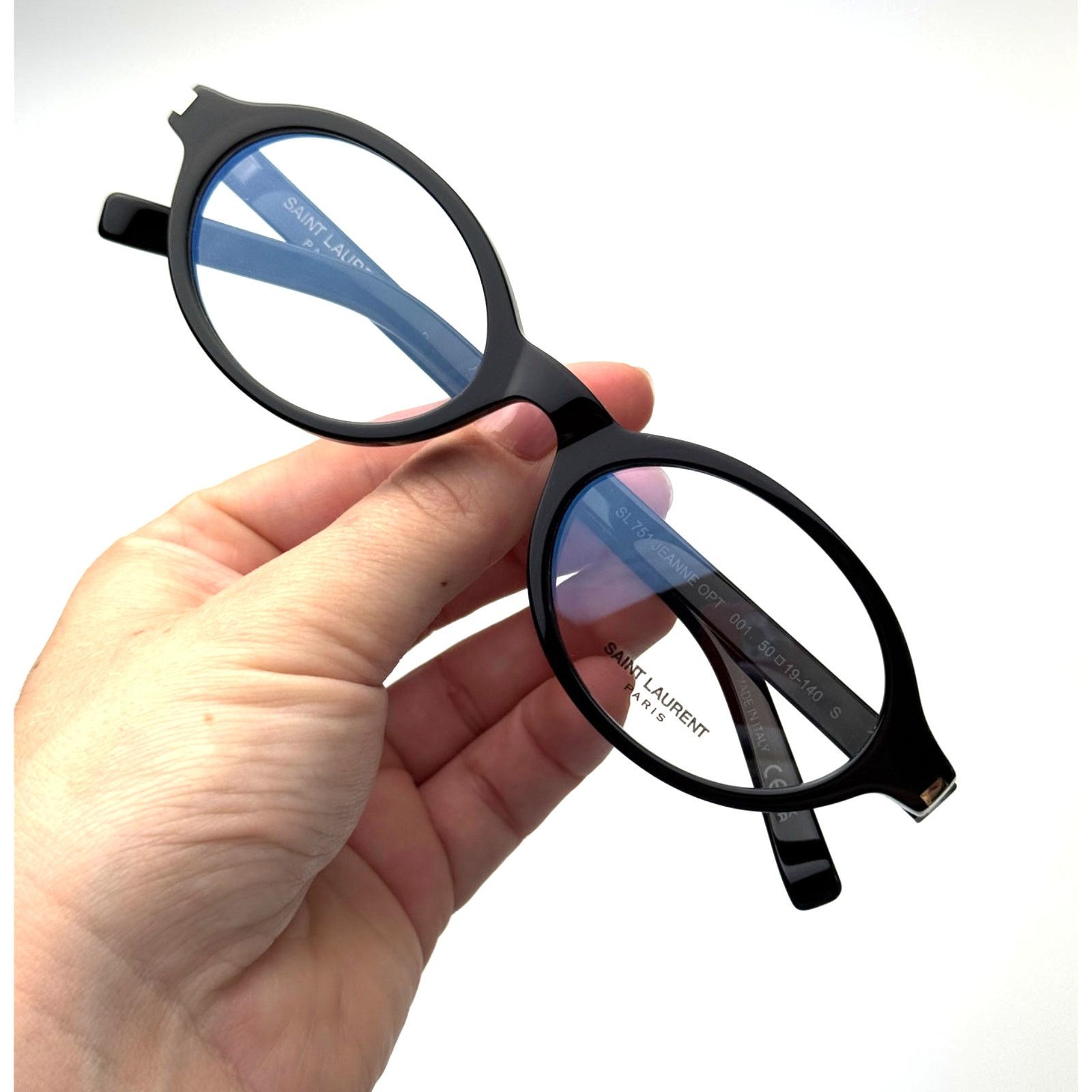 Saint Laurent Paris NEW Saint Laurent SL751 OPT 001 Black/Clear Blue Light Block Size ONE SIZE - 8 Thumbnail