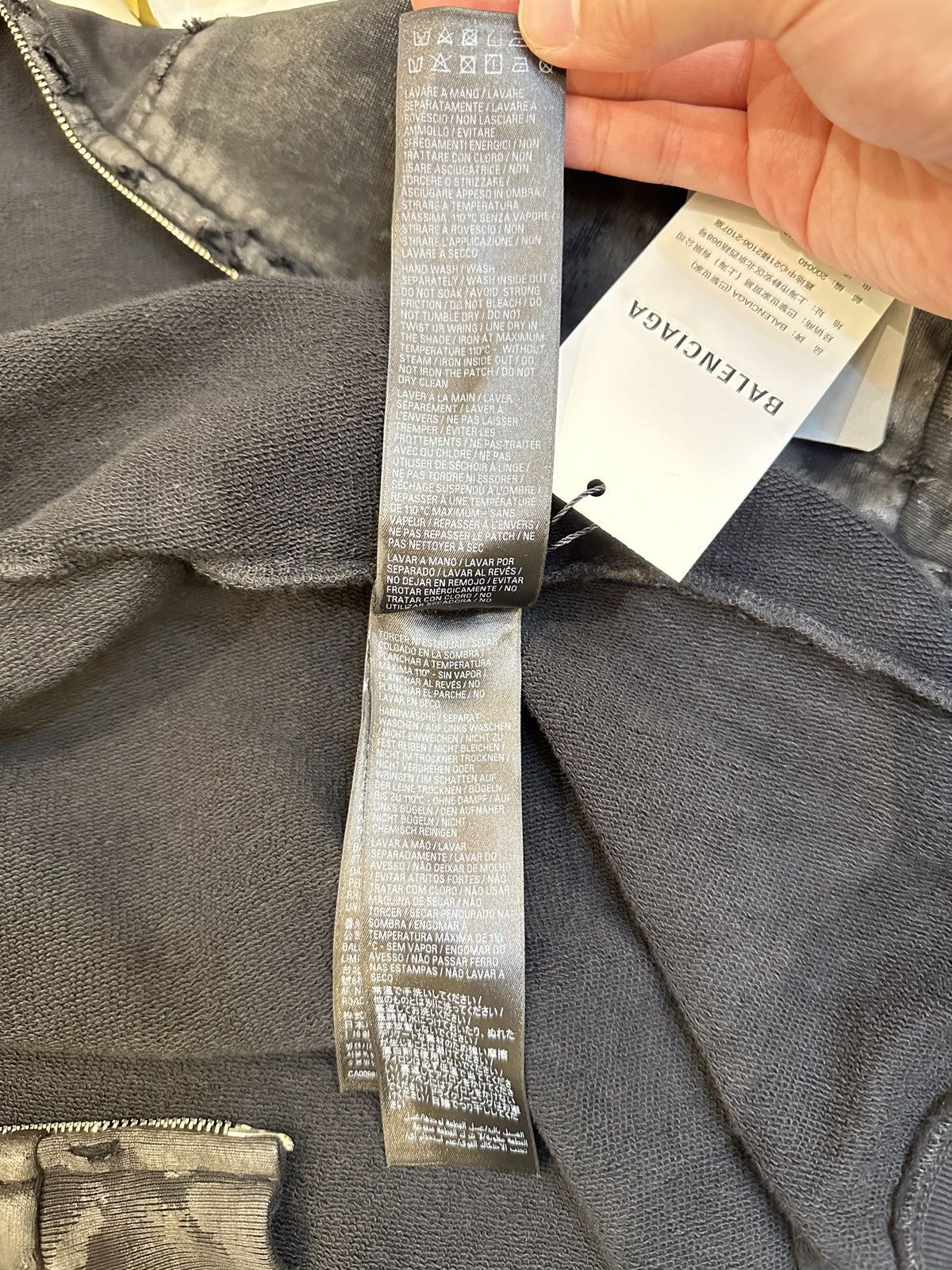 Balenciaga Balenciaga Mud Dyed Gaffer Zip UP Hoodie Size US XL / EU 56 / 4 - 14 Thumbnail