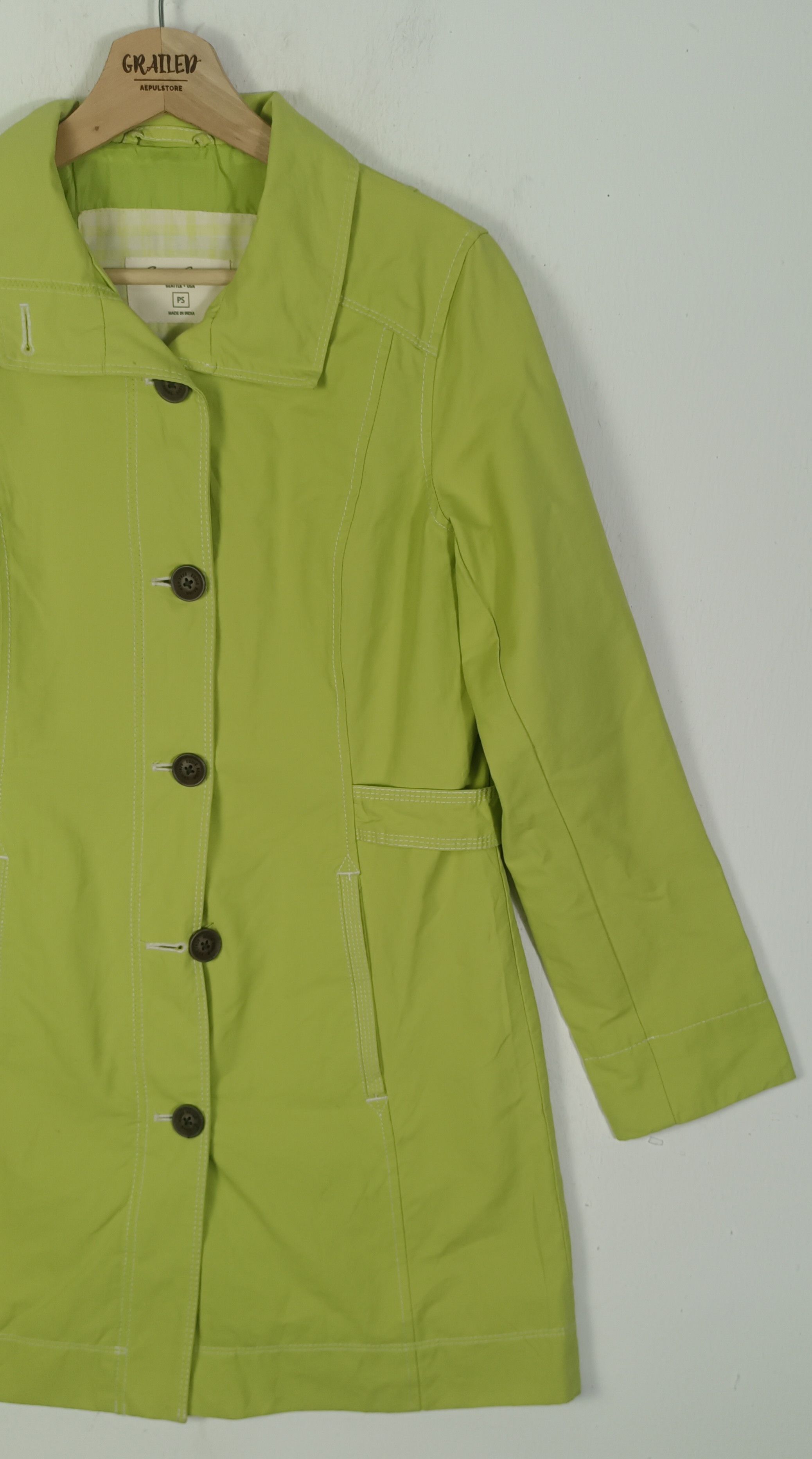 Eddie Bauer Eddie Bauer Seattle USA Lime Green Trench Coat Size S / US 4 / IT 40 - 5 Thumbnail