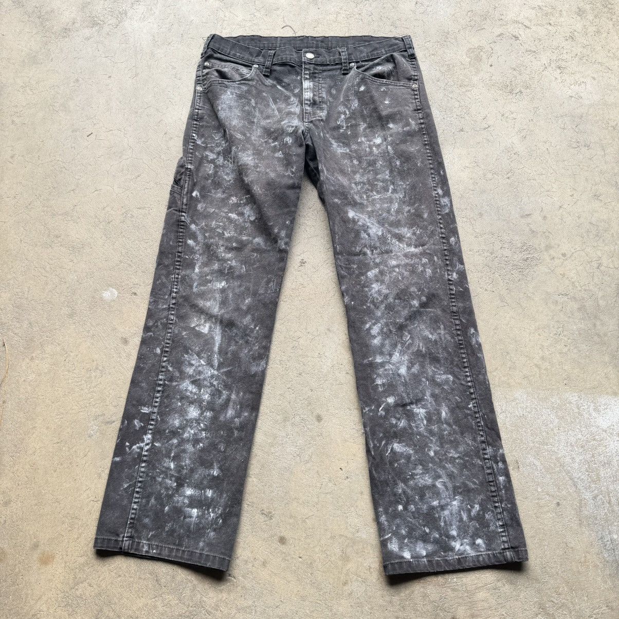Vintage DICKIES PAINT SPLATTER FADED DISTRESSED GRUNGE ERD WORK PANT Size US 32 / EU 48 - 4 Thumbnail