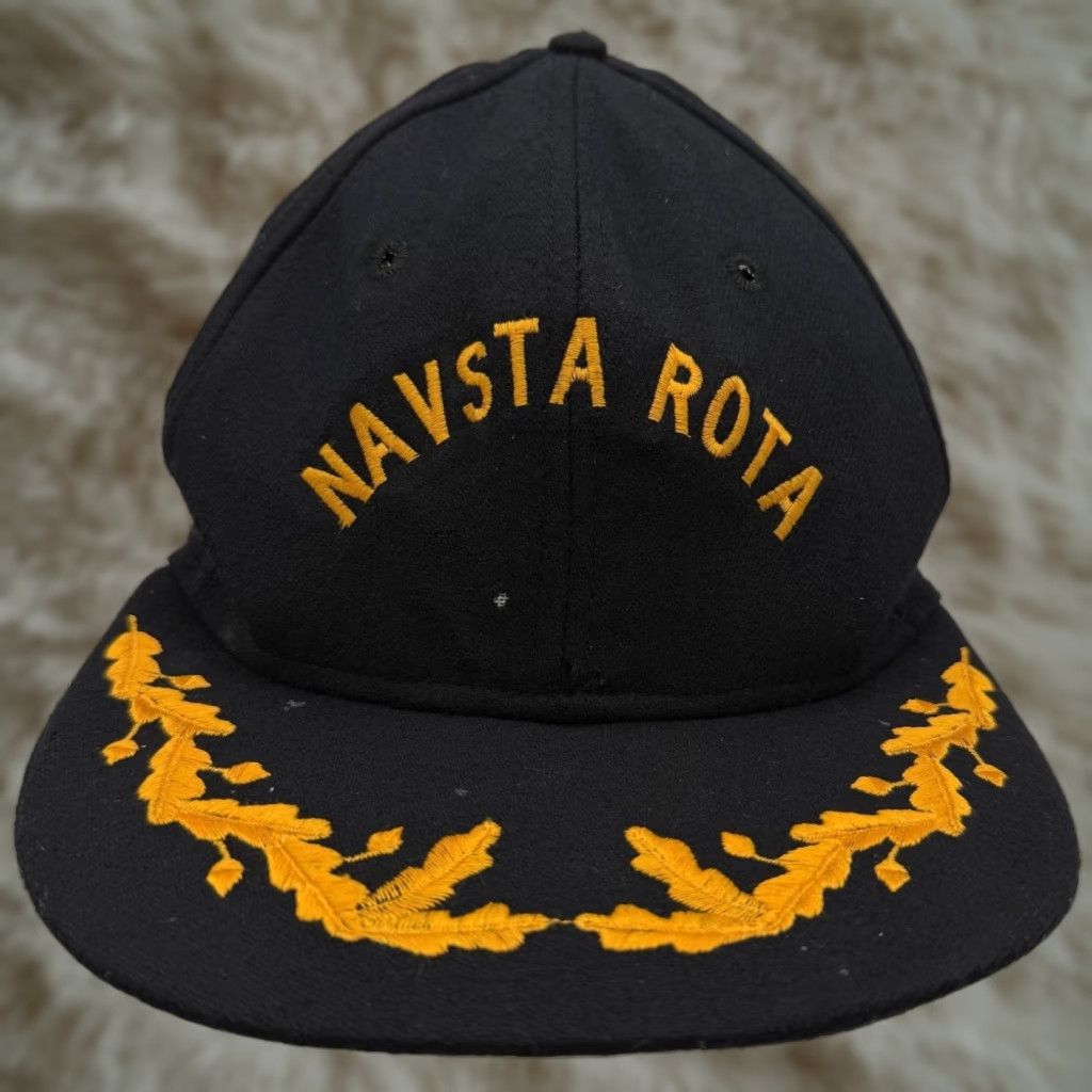 Vintage Navsta Rota US Naval Base Hat Military Wool Embroidered Snapback Men Adjustable Dark Blue USA Baseball Cap Size ONE SIZE - 1 Thumbnail