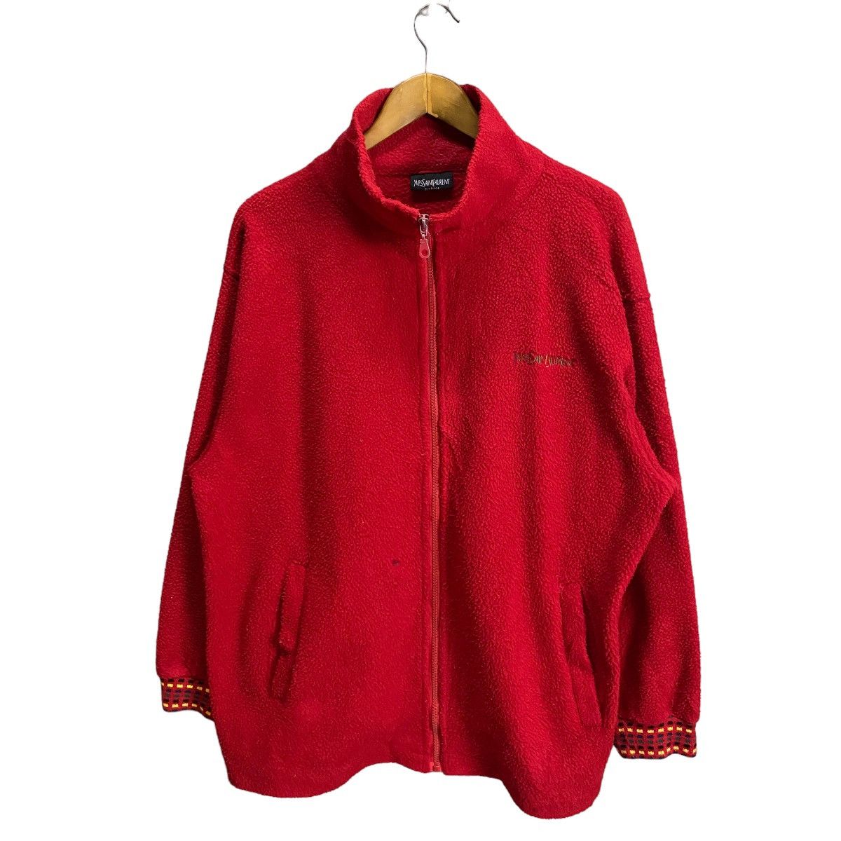 Vintage Yves Saint Lauren vintage big logo back zipper fleece Size US L / EU 52-54 / 3 - 2 Thumbnail