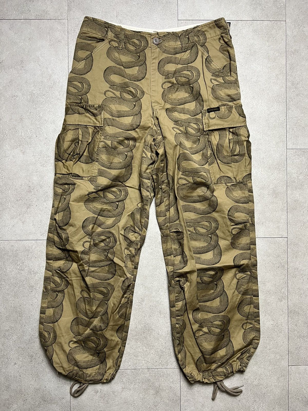 Image of Hysteric Glamour Snake Print Cargo Pants in Brown, Men's (Size 30)