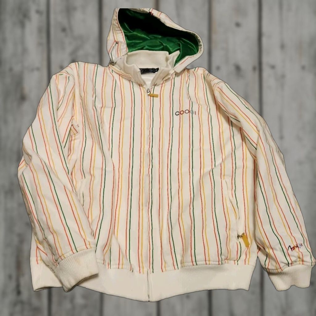 Coogi COOGI Jacket - Multicolor Pinstripe Canvas - Removable Hood - XL - Men - Zip Up Size US XL / EU 56 / 4 - 1 Thumbnail