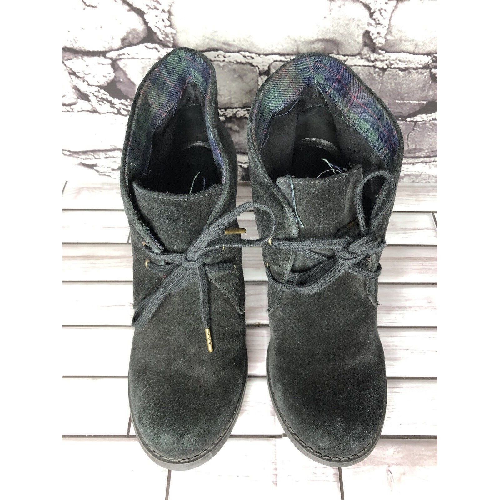 Clarks Indigo Clarks Black Suede Leather Ankle Stacked Heel Booties Size US 8 / IT 38 - 15 Thumbnail