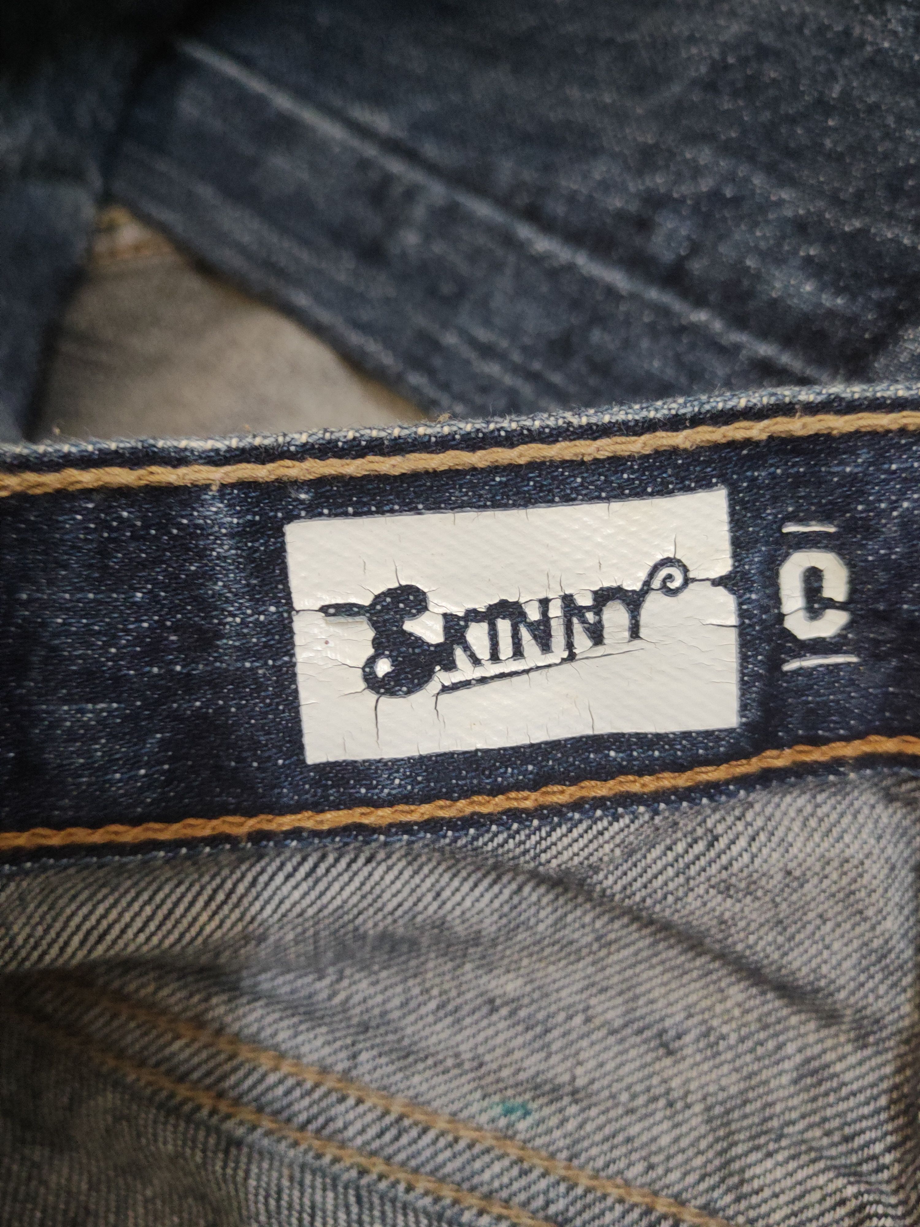 Vintage Old Navy Dark Blue Distressed Ripped Skinny Jeans #W1603 Size US 31 - 18 Thumbnail