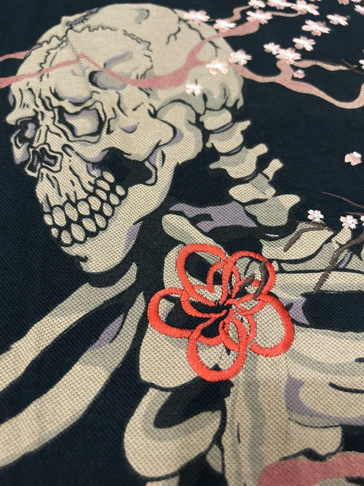 Karakuri Tamashii Japanese Oriental Brand Skull Sakura embroidered Sukajan Size US XXL / EU 58 / 5 - 5 Thumbnail