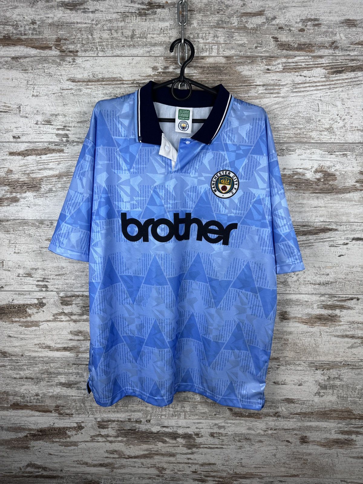 Vintage Mens Vintage Score Draw Manchester City FC T-shirt jersey Size US XL / EU 56 / 4 - 2 Thumbnail