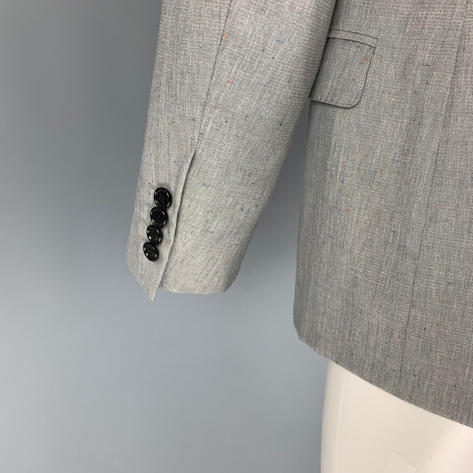Lanvin Light Grey Heather Wool Notch Lapel Sport Coat Size 38R - 4 Thumbnail
