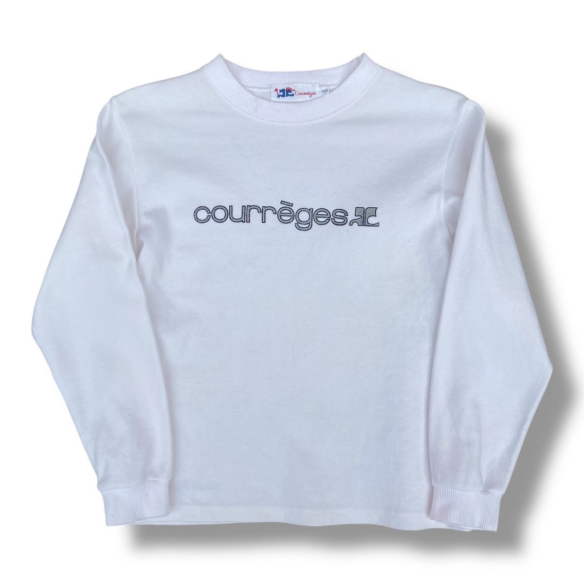 Courreges × Vintage Vintagew Courreges Embroidered Spell Out Logo Sweatshirt. Size S / US 4 / IT 40 - 1 Thumbnail