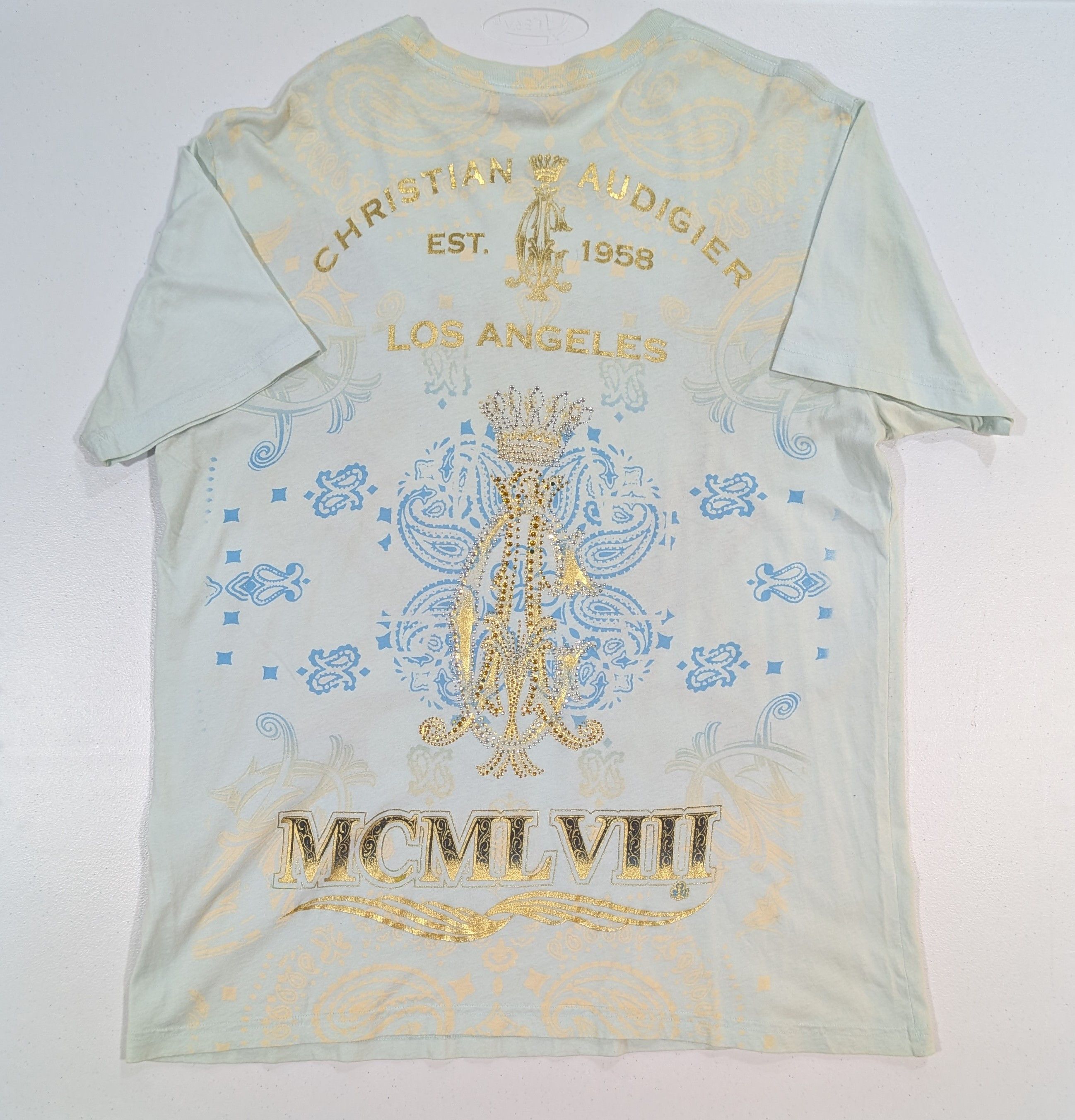 Christian Audigier Vtg Christian Audigier Bling Los Angeles Graphic Tee Size US XXL / EU 58 / 5 - 8 Thumbnail