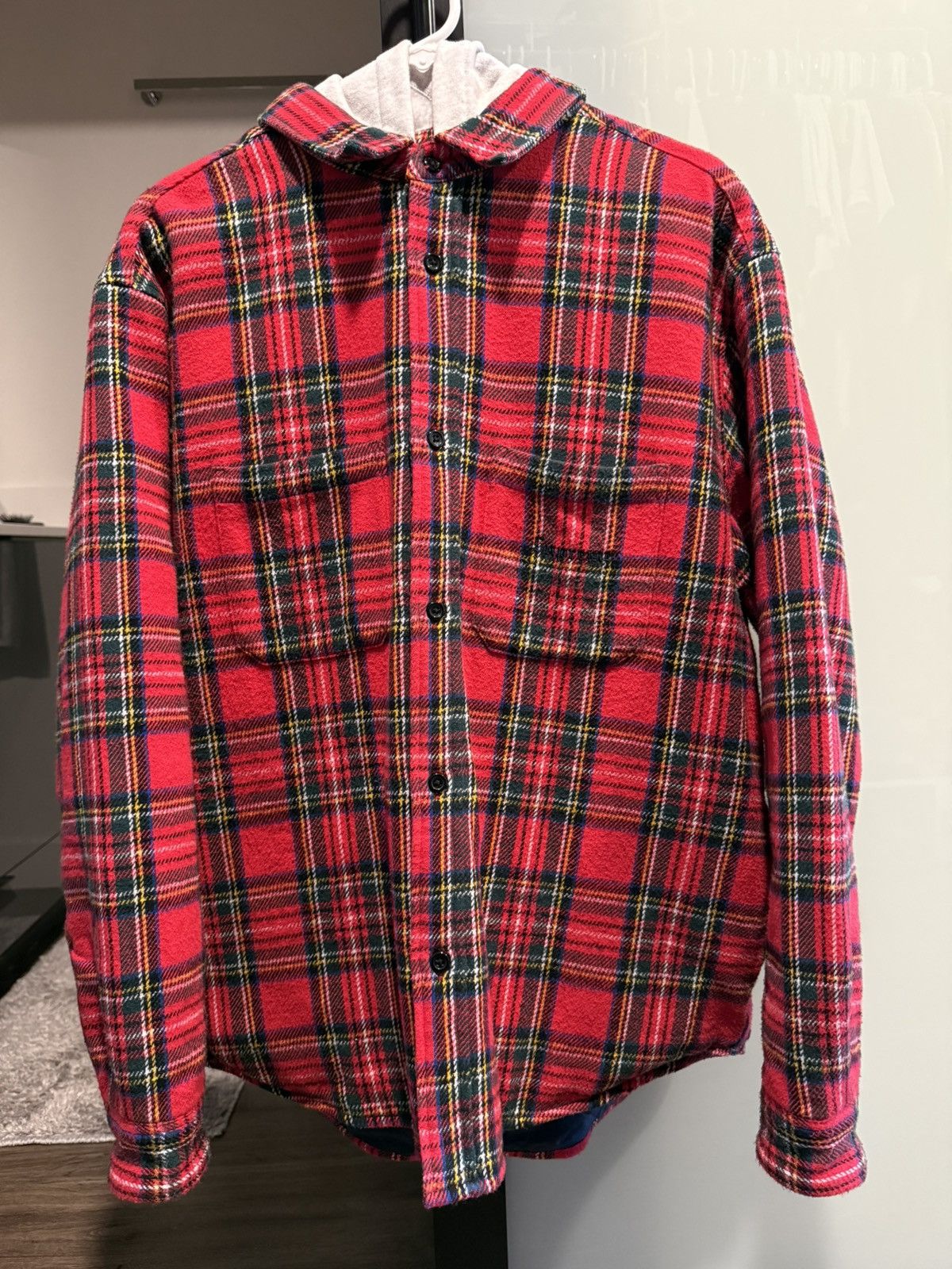 Supreme Supreme Tartan Flannel Hooded Shirt (M) | Grailed