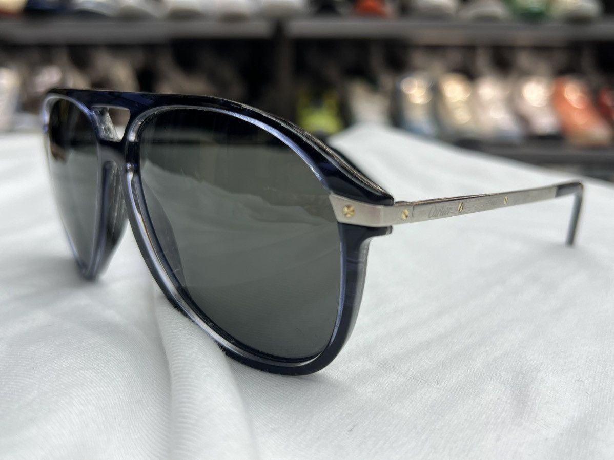 Cartier Cartier Santos de Blue Pilot Sunglasses Size ONE SIZE - 2 Thumbnail
