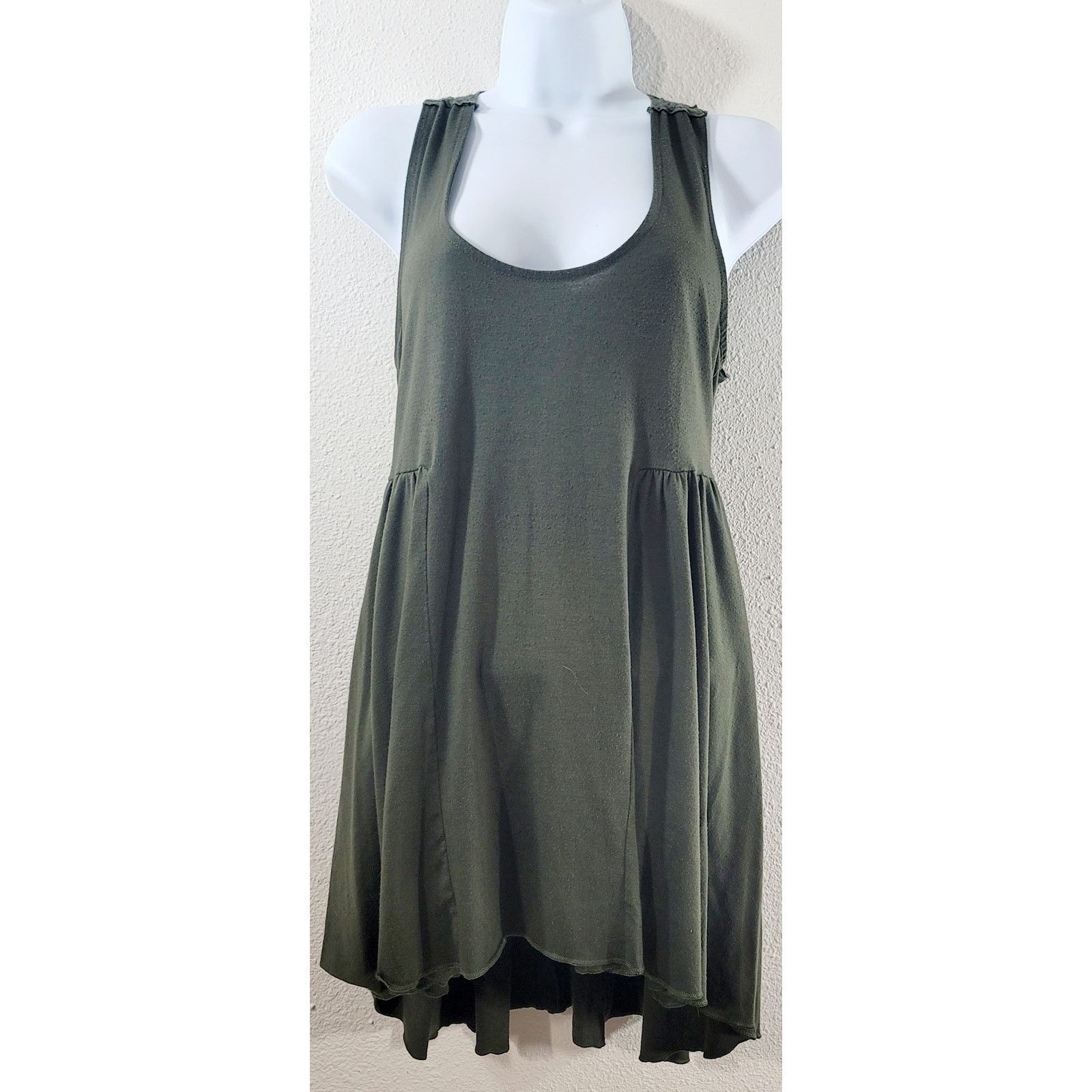 Other Lily Star Green Hi Low Lace Back Mini Dress Medium Flowy Size M / US 6-8 / IT 42-44 - 1 Thumbnail