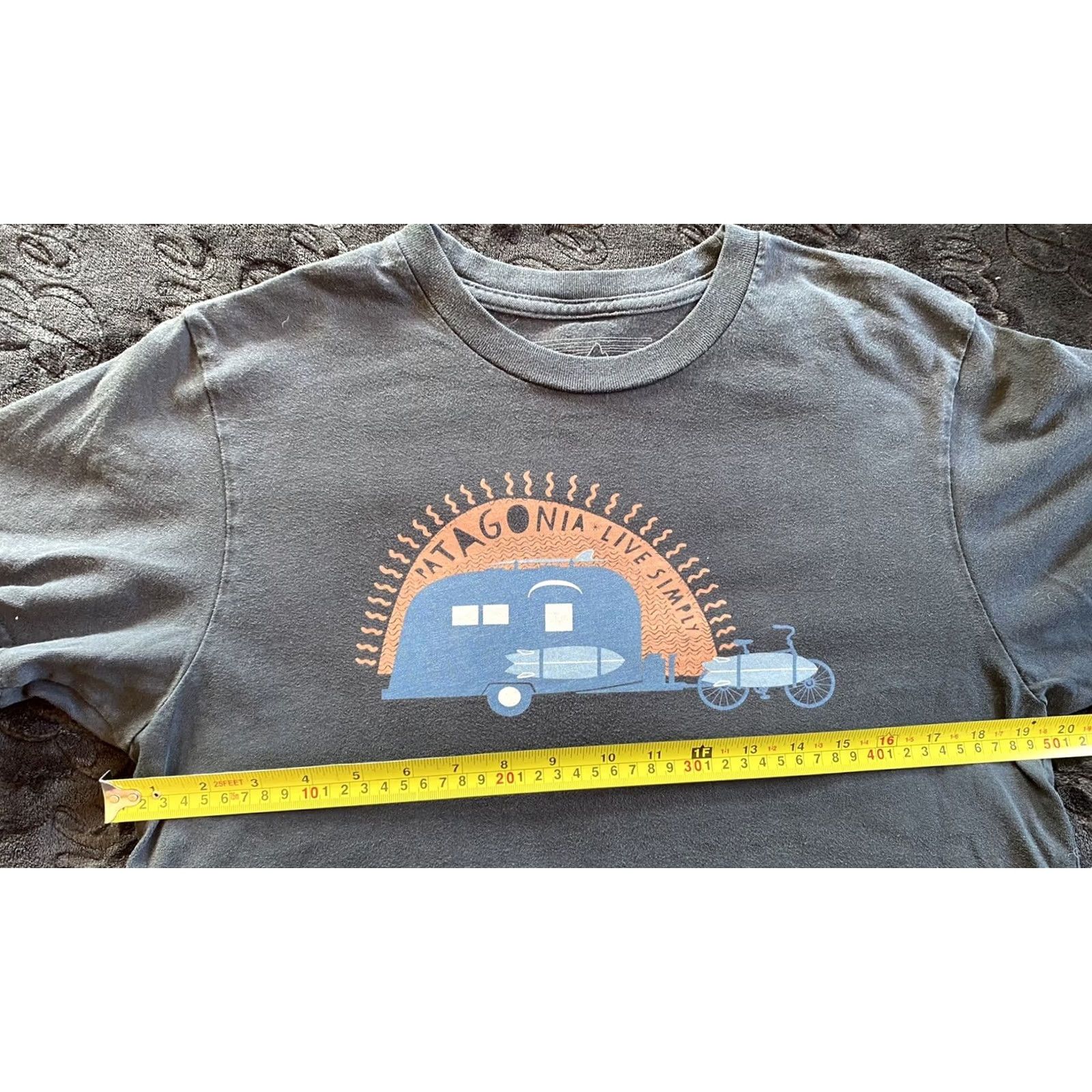 Patagonia Patagonia Live Simply T Shirt Men’s Medium Slim Black Bike Surfboard Size US M / EU 48-50 / 2 - 6 Thumbnail