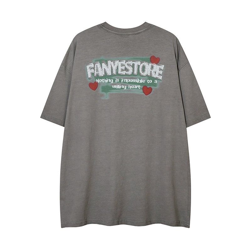 Vintage Trendy hip-hop oose casual distressed oil painting T-shirt Size US M / EU 48-50 / 2 - 2 Thumbnail