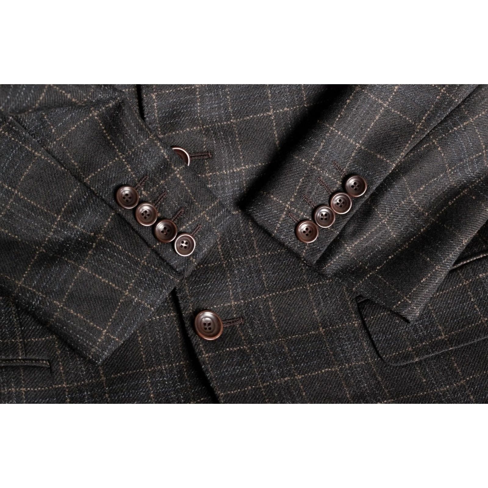 Pal Zileri VINTAGE Pal Zileri Blazer Jacket Men 46 Wool Check Brown MId-Length Formal Casual 4 Seasons Mens Size 46R - 6 Thumbnail