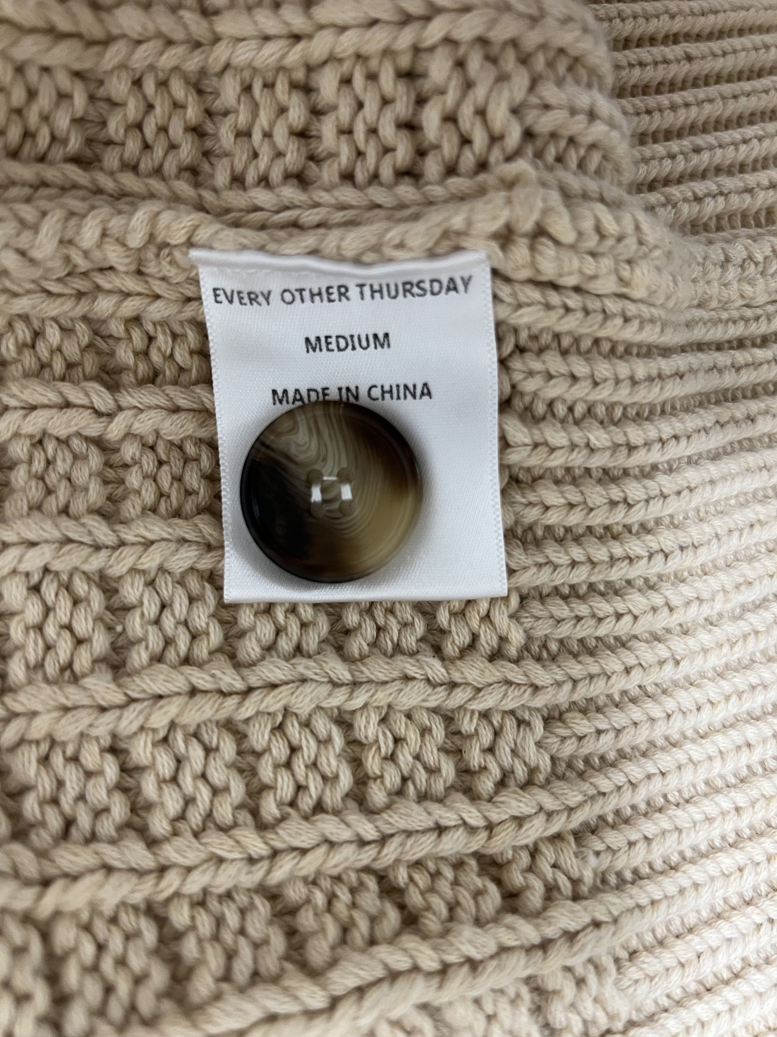 Every Other Thursday 💚 Every Other Thursday Waffle Knit Cardigan Oatmeal NEW Size US M / EU 48-50 / 2 - 14 Thumbnail