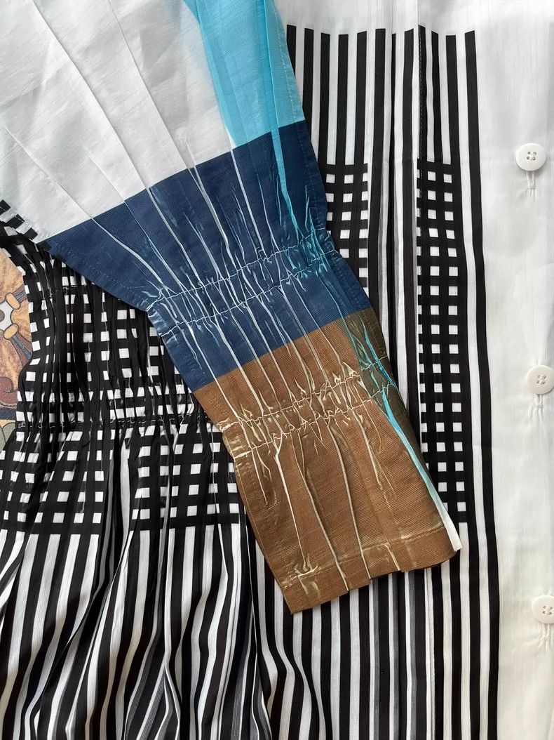 Issey Miyake Issey Miyake size:2 A blue and grey main line geometric st Size M / US 6-8 / IT 42-44 - 5 Thumbnail