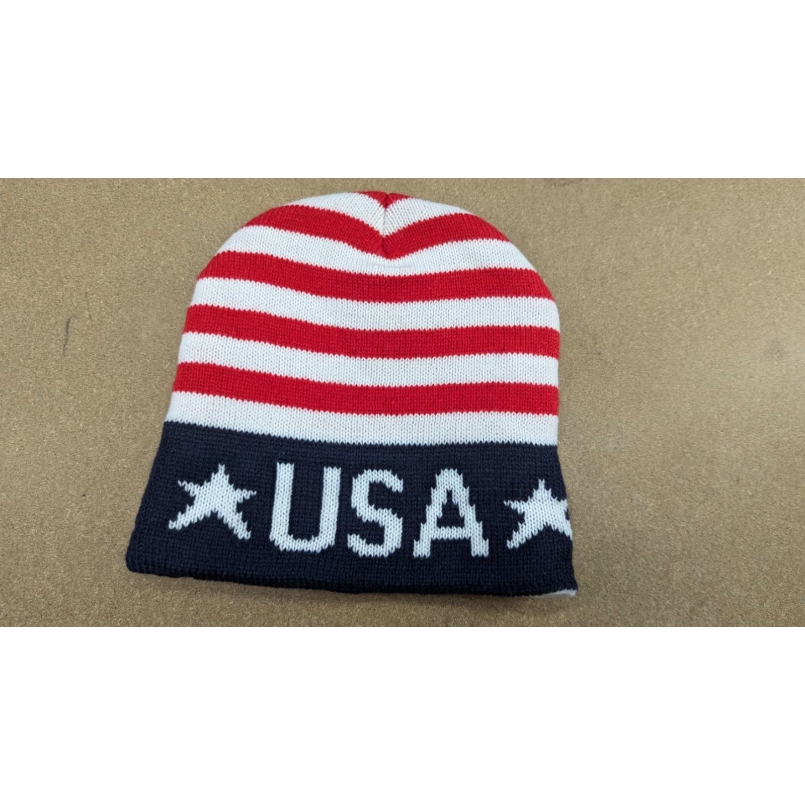 Vintage Robin Ruth Beanie Hat One Size USA FLAG Knit Red Blue White Beanie Unisex Adults Knit Accessories Vintage No Size ONE SIZE - 3 Thumbnail
