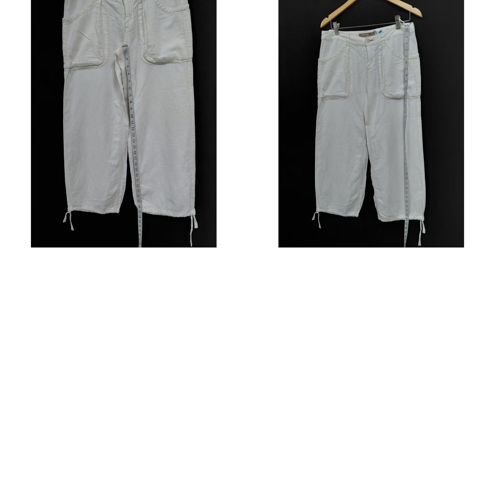 Free People Free People White Cargo Pants Women Size 4 Drawstring Relaxed Capri Pants Casual Travel Size 27" / US 4 / IT 40 - 8 Thumbnail