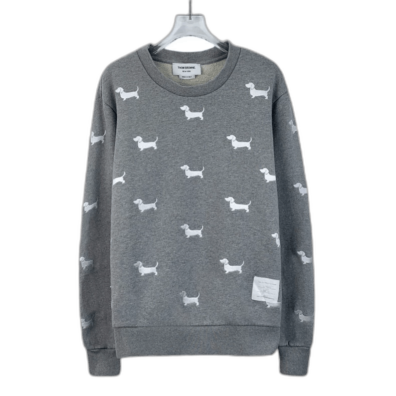 Thom Browne Thom Browne Gray Long Sleeve Sweatshirt with Dogs Size US M / EU 48-50 / 2 - 1 Thumbnail
