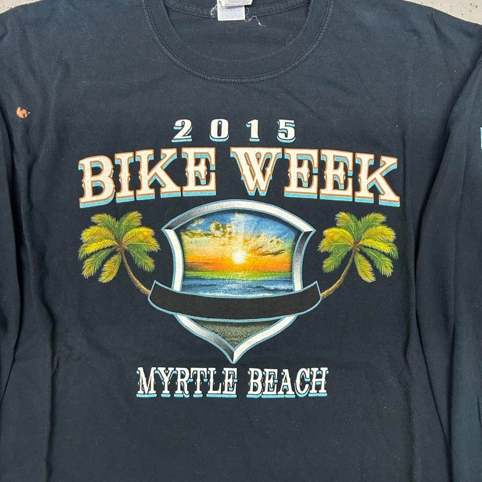 Gildan Y2K Myrtle Beach Bike Week long sleeve black tee Size US XXL / EU 58 / 5 - 2 Thumbnail